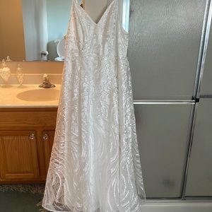 White floor length wedding dress